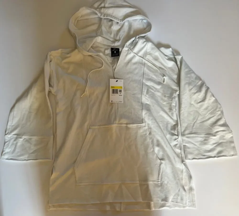 New Nike Women's Cropped Hoodie Yoga Luxe White CJ3673-121 Loose Fit Size S